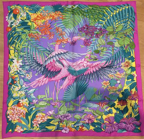 flamingo party hermes scarf